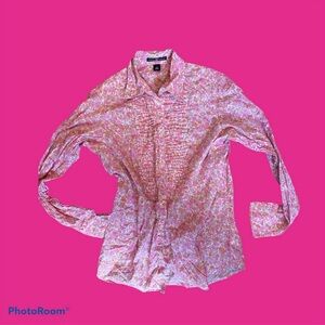 Pink floral button down